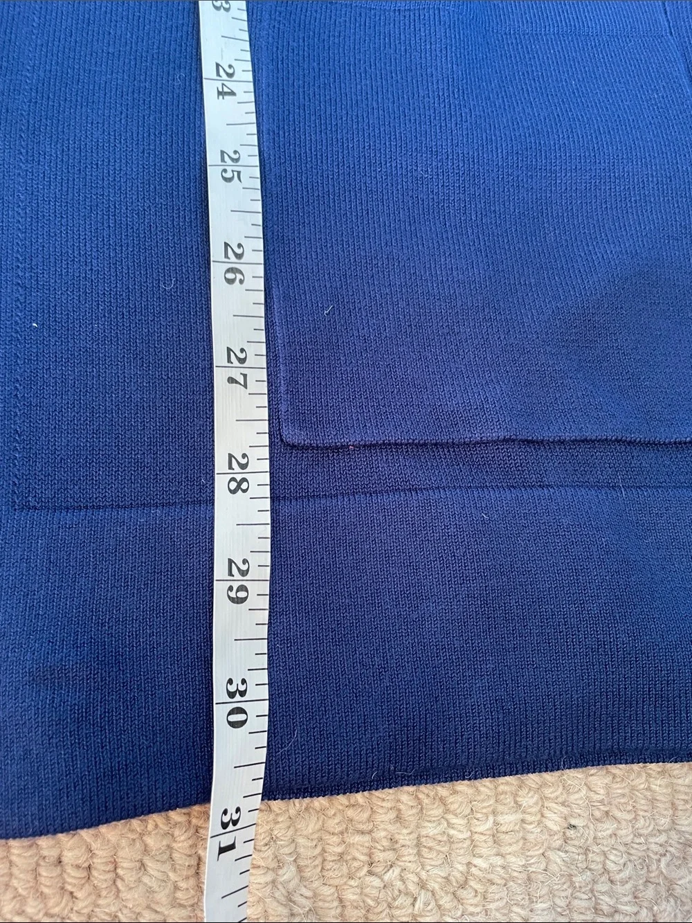 NWOT Susan Graver Blue Open Front Knit Cardigan Jacket Sweater Pockets
